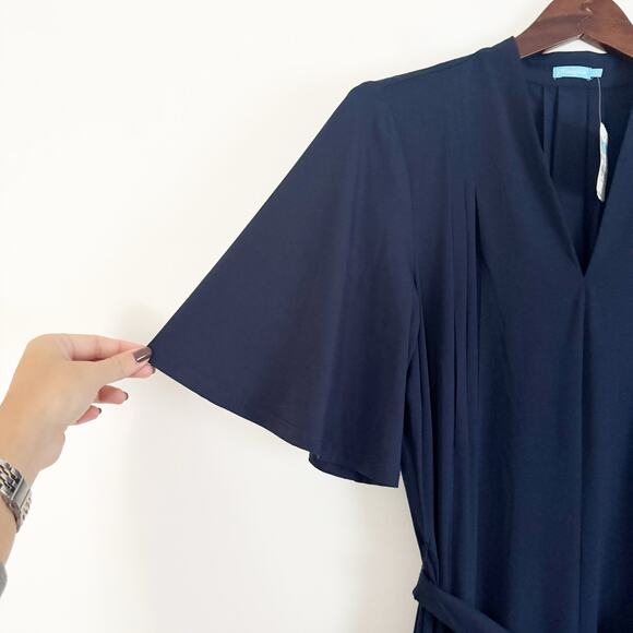 J. MCLAUGHLIN Shiloh Jersey Midi Dress Navy Blue Medium M - Picture 7 of 10